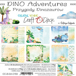 Набор бумаги 20х20 см "Dino adventures", 24 листа (CraftO'clock)