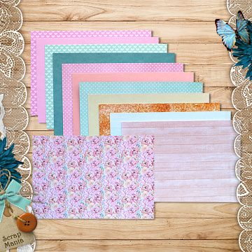 Набор бумаги А6 для вырубки "Розовые грезы", 12 листов (ScrapMania)