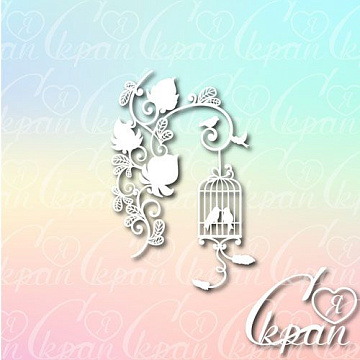 Чипборд "Птички в клетке", 8,1х12,4 см (LeoMammy)
