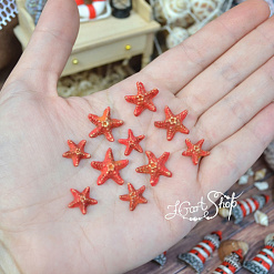 Набор миниатюр "Морские звездочки. Красные", 1,6 см, 10 шт (Югарт)