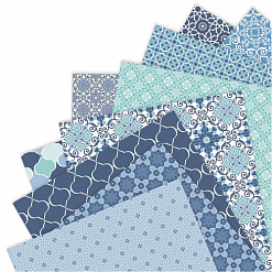 Набор бумаги 15х15 см "Moroccan Blue", 32 листа (DoCrafts)
