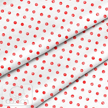 Отрез ткани 79х50 см "Горох красный" (Cotton)