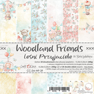 Набор бумаги 15х15 см "Woodland friends", 24 листа (CraftO'clock)