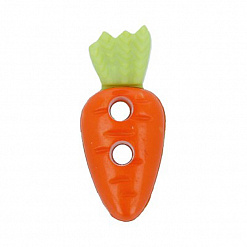 Пуговица пластиковая "Морковка", цвет оранжевый (Gamma)