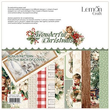 Набор бумаги 30х30 см "Wonderful Christmas", 6 листов (Lemon Craft)