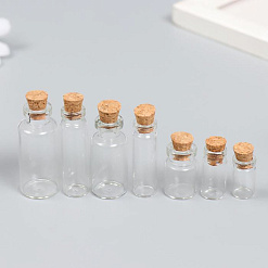 Набор стеклянных бутылочек с пробкой "Бутылочки с пробкой", 7 шт (АртУзор)