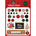 Набор брадсов с наклейками из плотного картона "Happy Christmas" (Carta Bella)