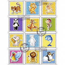 Набор марок "Зоопарк" (Scrapmania)