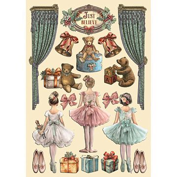 Набор деревянных украшений "The Nutcracker ", 18 шт (Stamperia)