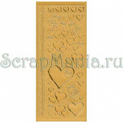 Контурные наклейки "Сердца", лист 10x24,5 см, цвет золотой (Mr.Painter)