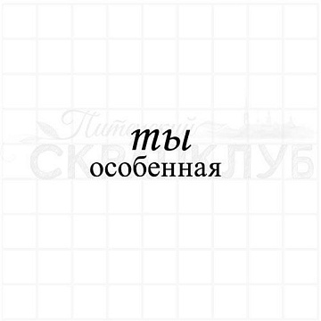 Штамп "Ты особенная", 1,5х3,8 см (Скрапклуб)