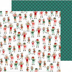 Набор бумаги 30х30 см с фольгированием "Merry Little Christmas", 36 листов (American Crafts)