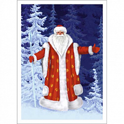 Тканевая карточка "Дед Мороз и Снегурочка. Дедушка встречает" (ScrapMania)