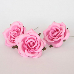 Цветок розы коттеджной "Розовый", 7 см, 1 шт (Craft)