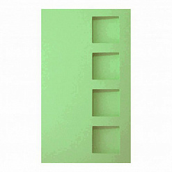 Заготовка для открытки тройная "4 квадрата", светло-зеленая матовая (Лоза)