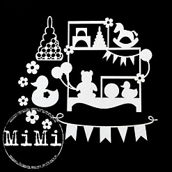Набор украшений из чипборда "Детская коллекция. Полки с игрушками" (MiMi Design)