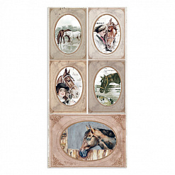 Набор бумаги 15х30 см "Romantic Collection. Horses. Для вырезания", 10 листов (Stamperia)