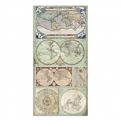 Набор бумаги 15х30 см "Voyages Fantastiques. Для вырезания", 10 листов (Stamperia)