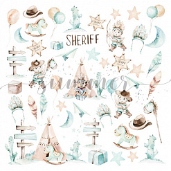Бумага "Little sheriff. Лист для вырезания" (Summer Studio)