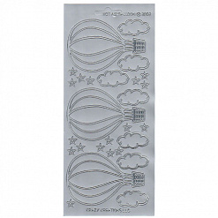 Контурные наклейки "Воздушный шар", цвет серебро (JEJE)