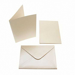 Набор заготовок для открыток 13,5х13,5 см "Квадратные перламутровые" с конвертами (DoCrafts)