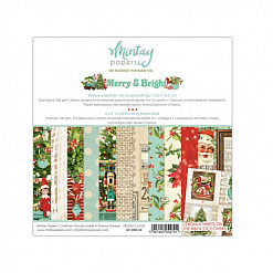 Набор бумаги 15х15 см "Merry & Bright", 24 листа (Mintay)