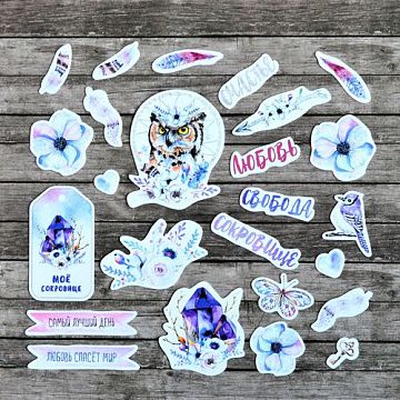 Набор высечек из бумаги "Этника. Лиловое сияние", 25 шт (ScrapMania)