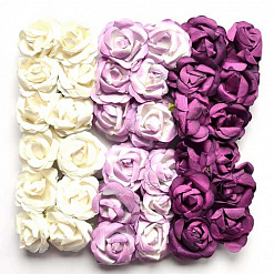 Набор бумажных цветов "Розы. Лиловая гроза", 36 шт (Mr.Painter)