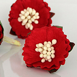 Цветок китайского пиона "Крупные тычинки. Красный", 1 шт (Craft)