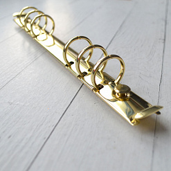 Кольцевой механизм с триггером и 2 винтами, 6 колец диаметром 2 см, длина 22,5 см, цвет золото (Китай)