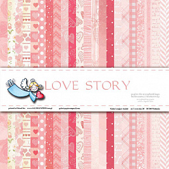 Набор бумаги 15х15 см "Love story. Любовная история", 22 листа (Польша)