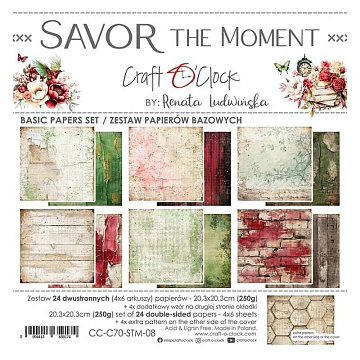 Набор бумаги 20х20 см "Savor the moment. basic", 24 листа (CraftO'clock)