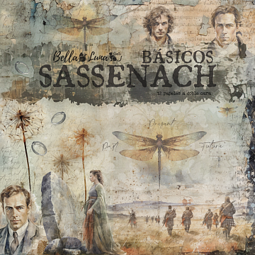 Набор бумаги 20х20 см "Sassenach basicos", 12 листов (BellaLuna)