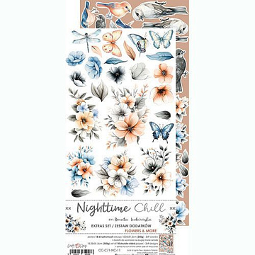 Набор бумаги 30х15 см "Nighttime chill. Flowers", 18 листов (CraftO'clock)