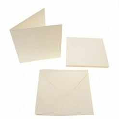 Набор заготовок для открыток 13,5х13,5 см "Квадратные кремовые" с конвертами (DoCrafts)