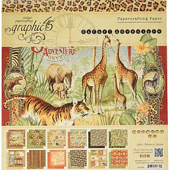 Набор бумаги 30х30 см "Safari Adventure", 24 листа (Graphic 45)