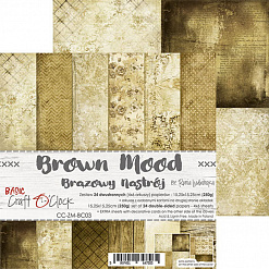 Набор бумаги 15х15 см "Brown Mood", 24 листа (CraftO'clock)