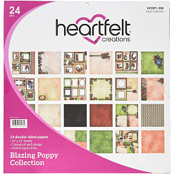 Набор бумаги 30х30 см "Blazing poppy", 24 листа (Heartfelt Creations)