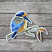 Термонаклейка с вышивкой "Синяя птица на ветке"