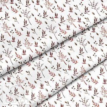 Отрез ткани 79х50 см "Веточки бордо" (Cotton)