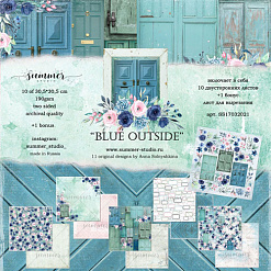 Набор бумаги 30х30 см "Blue outside", 11 листов (Summer Studio)