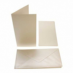 Набор заготовок для открыток 10,5х21 см "Перламутровые кремовые" с конвертами (DoCrafts)