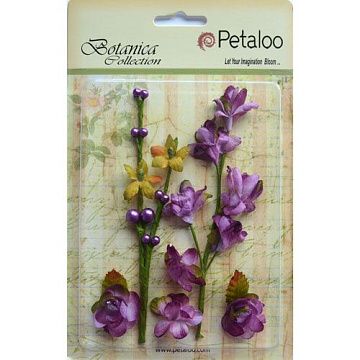 Набор цветочков на веточке "Фиолетовые" (Petaloo)