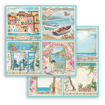 УЦЕНКА Бумага 30х30 см "Blue Dream. 4 Cards" (Stamperia)