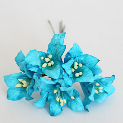 Букет лилий "Ярко-голубые", 2 см, 5 шт (Craft)