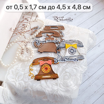 Нож "Сквозь года. Винтажный телефон", 4,5х4,8 см (ScrapMania)