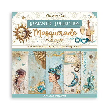 Набор бумаги 20х20 см "Masquerade", 10 листов (Stamperia)