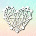 Украшение из чипборда "Сердце оригами" (Скрапля)