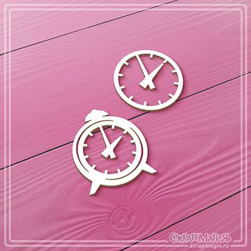 Чипборд "Часы", 2,9х2,3 см, 2 шт (СкрапМагия)