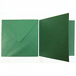 Набор текстурированных заготовок для открыток 10х10 см "Красный и зелёный" с конвертами (DoCrafts)
